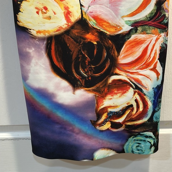 Clover Canyon Magical Sky Neoprene Bodycon Fitted Mini Dress L - Picture 7 of 10